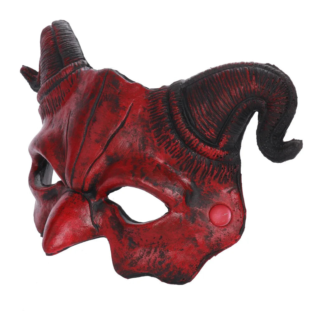 Halloween Half Face Eye Masks Horror PU Demon Masque Woman Men Halloween Carnival Party Cosplay Props Accessories