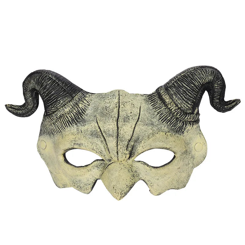 Halloween Half Face Eye Masks Horror PU Demon Masque Woman Men Halloween Carnival Party Cosplay Props Accessories