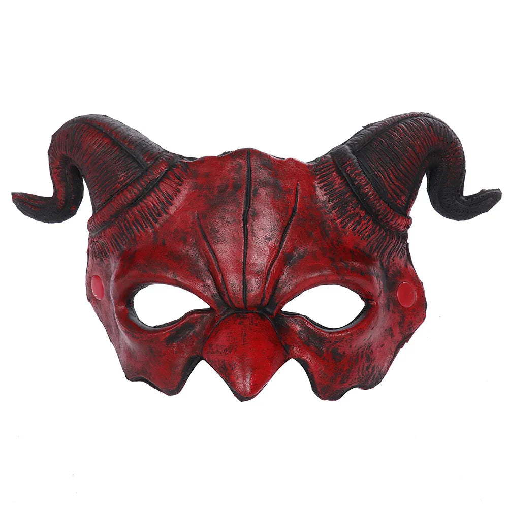 Halloween Half Face Eye Masks Horror PU Demon Masque Woman Men Halloween Carnival Party Cosplay Props Accessories