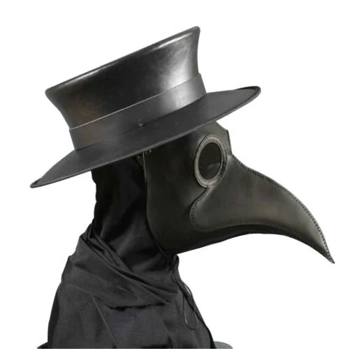 Halloween Plague Doctor Masks PU Leather Medieval Steampunk Mask For Face Fashion Bird Beak Mask Halloween Cosplay Prop Mask