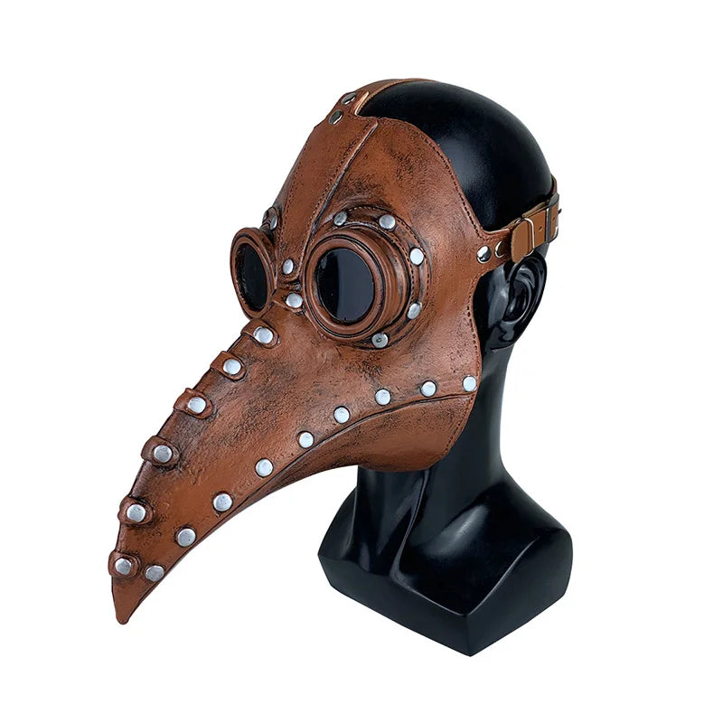 Halloween Plague Doctor Masks PU Leather Medieval Steampunk Mask For Face Fashion Bird Beak Mask Halloween Cosplay Prop Mask