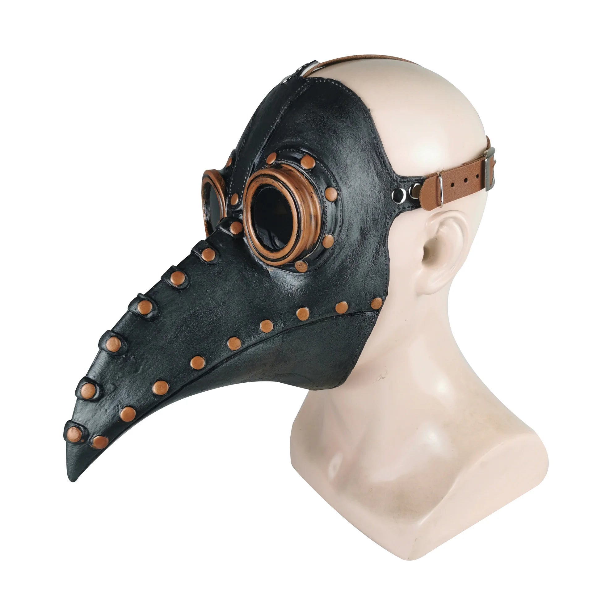 Halloween Plague Doctor Masks PU Leather Medieval Steampunk Mask For Face Fashion Bird Beak Mask Halloween Cosplay Prop Mask