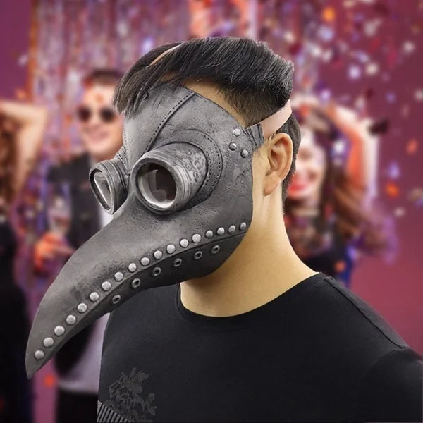 Halloween Plague Doctor Masks PU Leather Medieval Steampunk Mask For Face Fashion Bird Beak Mask Halloween Cosplay Prop Mask