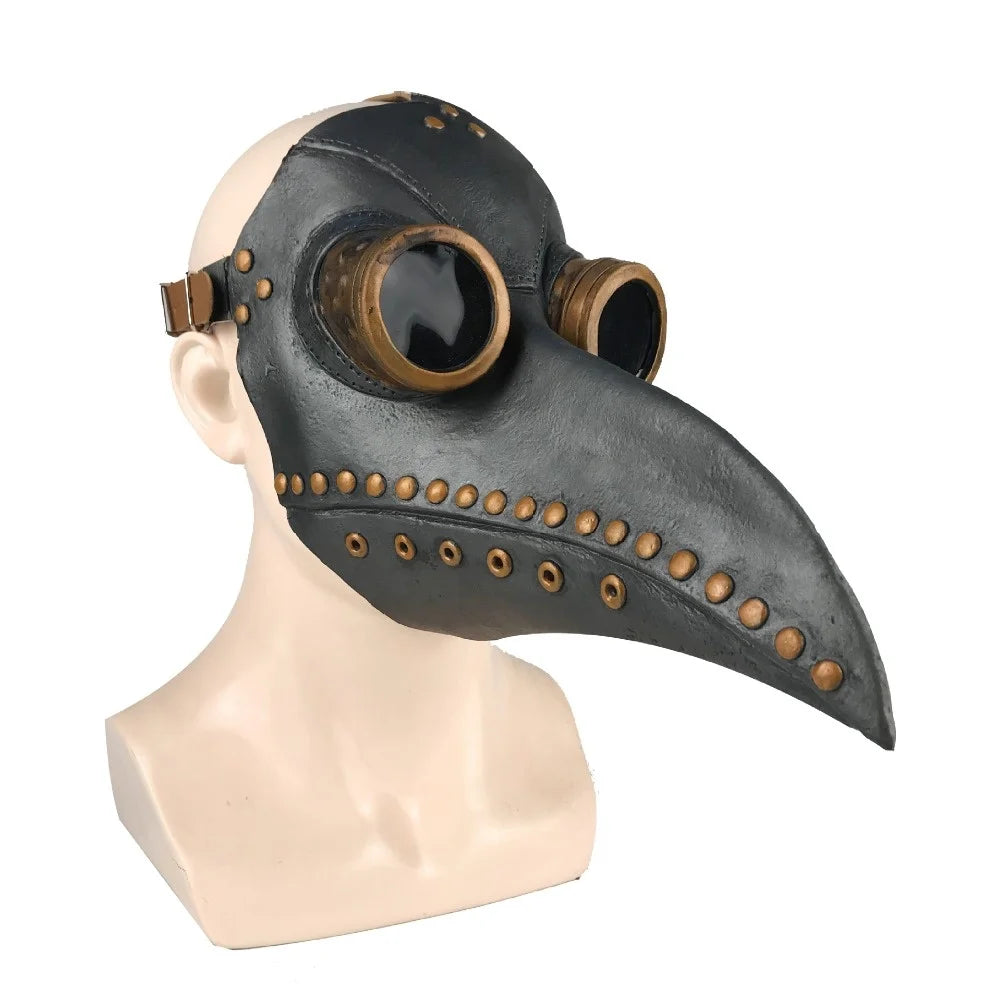 Halloween Plague Doctor Masks PU Leather Medieval Steampunk Mask For Face Fashion Bird Beak Mask Halloween Cosplay Prop Mask
