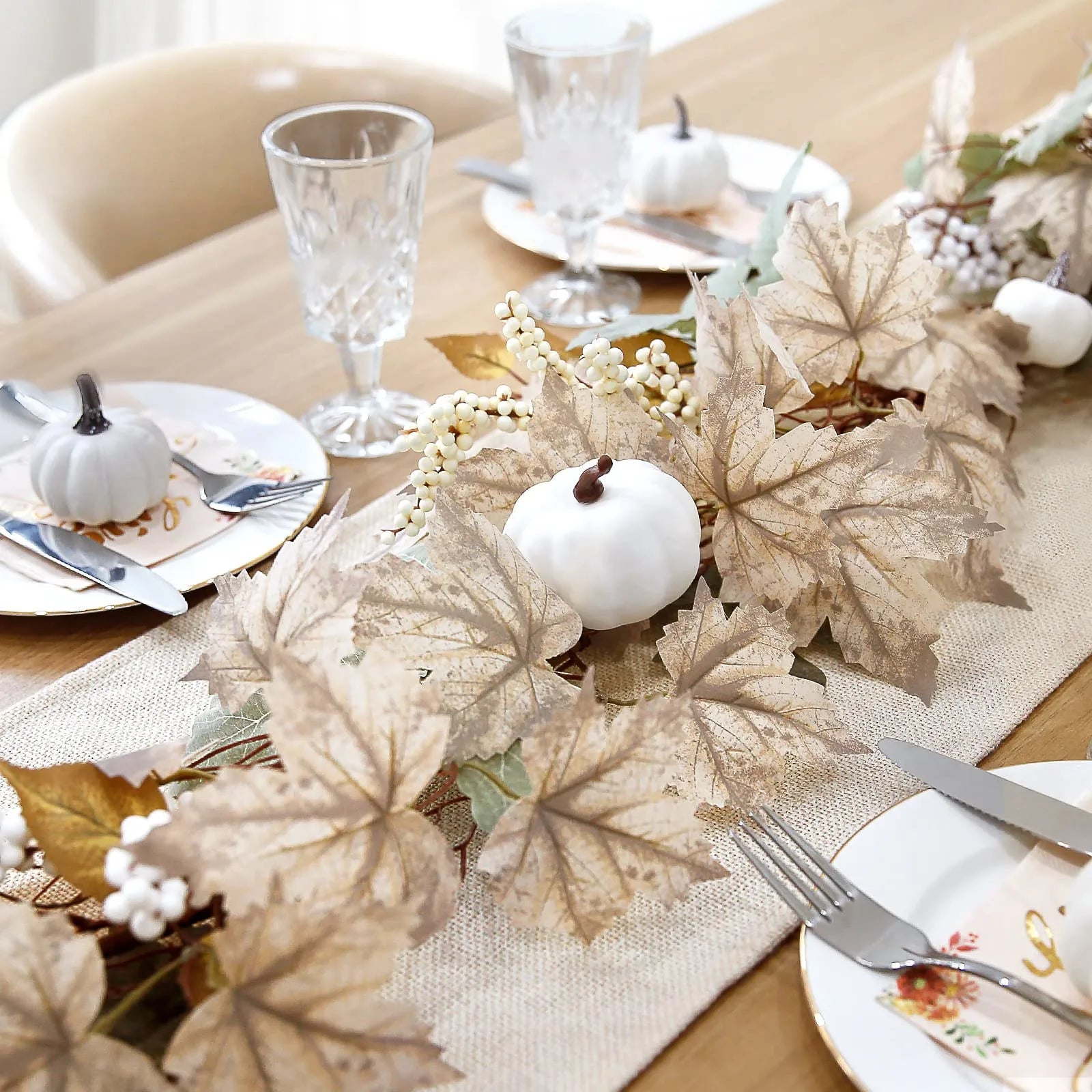 Thanksgiving Halloween Home Decorations Wreath Garland Autumn Maple Leaf Pumpkin Berry Home Party Atmosphere Setting