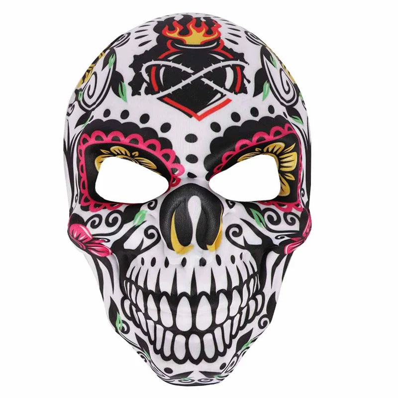 Day of The Dead Masks Sugar Skull Full Face Mask Mexico Parties Masquerade Props Halloween Costume for Women Men