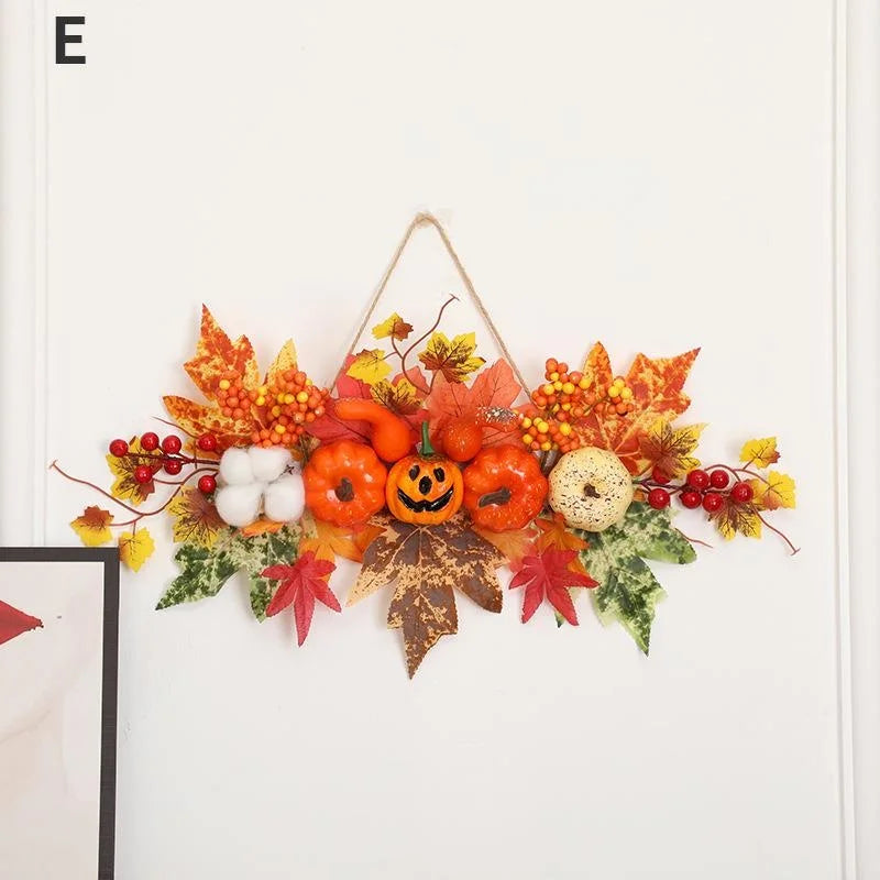 Halloween Decoration Maple Leaf Pumpkin Decorative Pendant Harvest Festival Wall Hanging Props Autumn Fall Halloween Decor