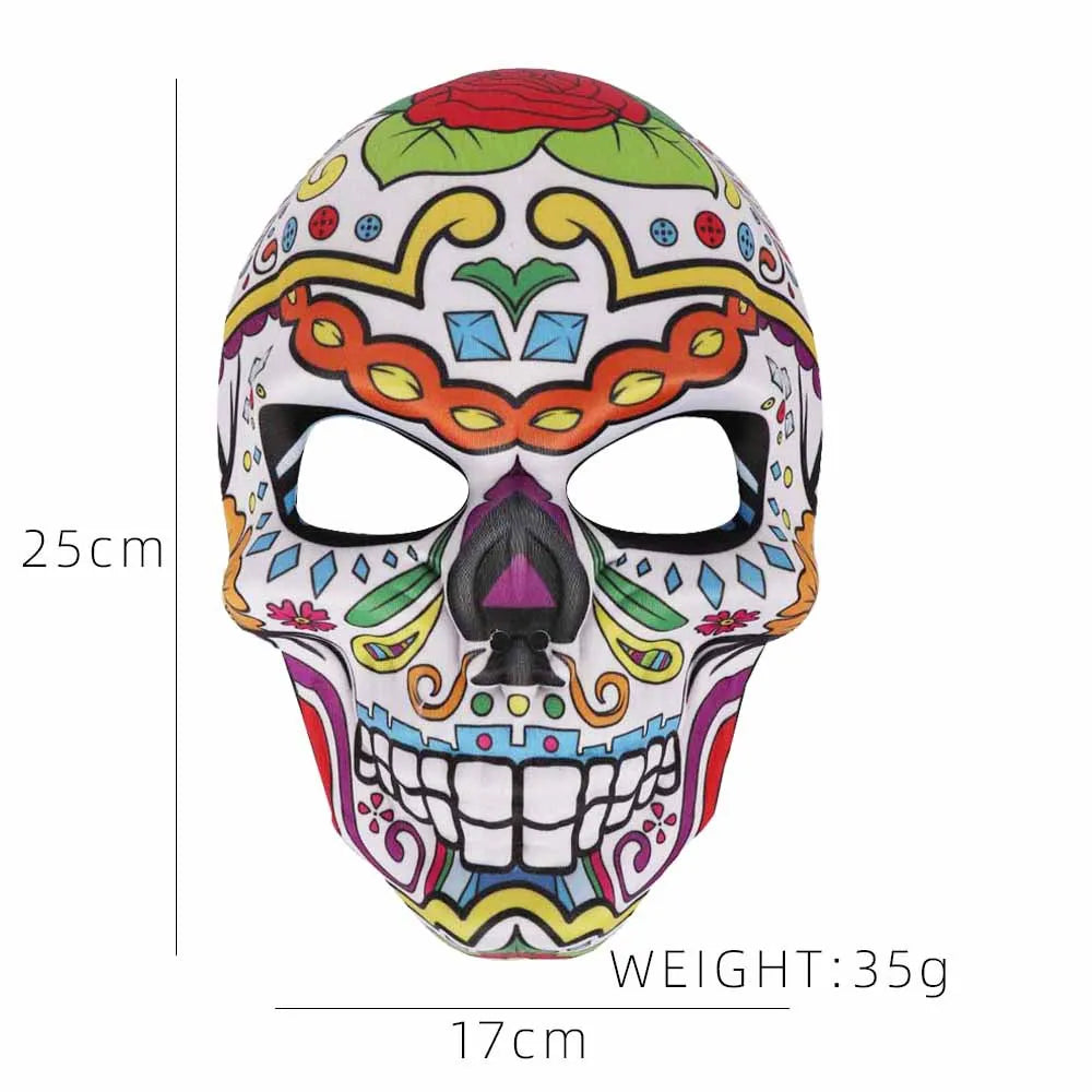Day of The Dead Masks Sugar Skull Full Face Mask Mexico Parties Masquerade Props Halloween Costume for Women Men