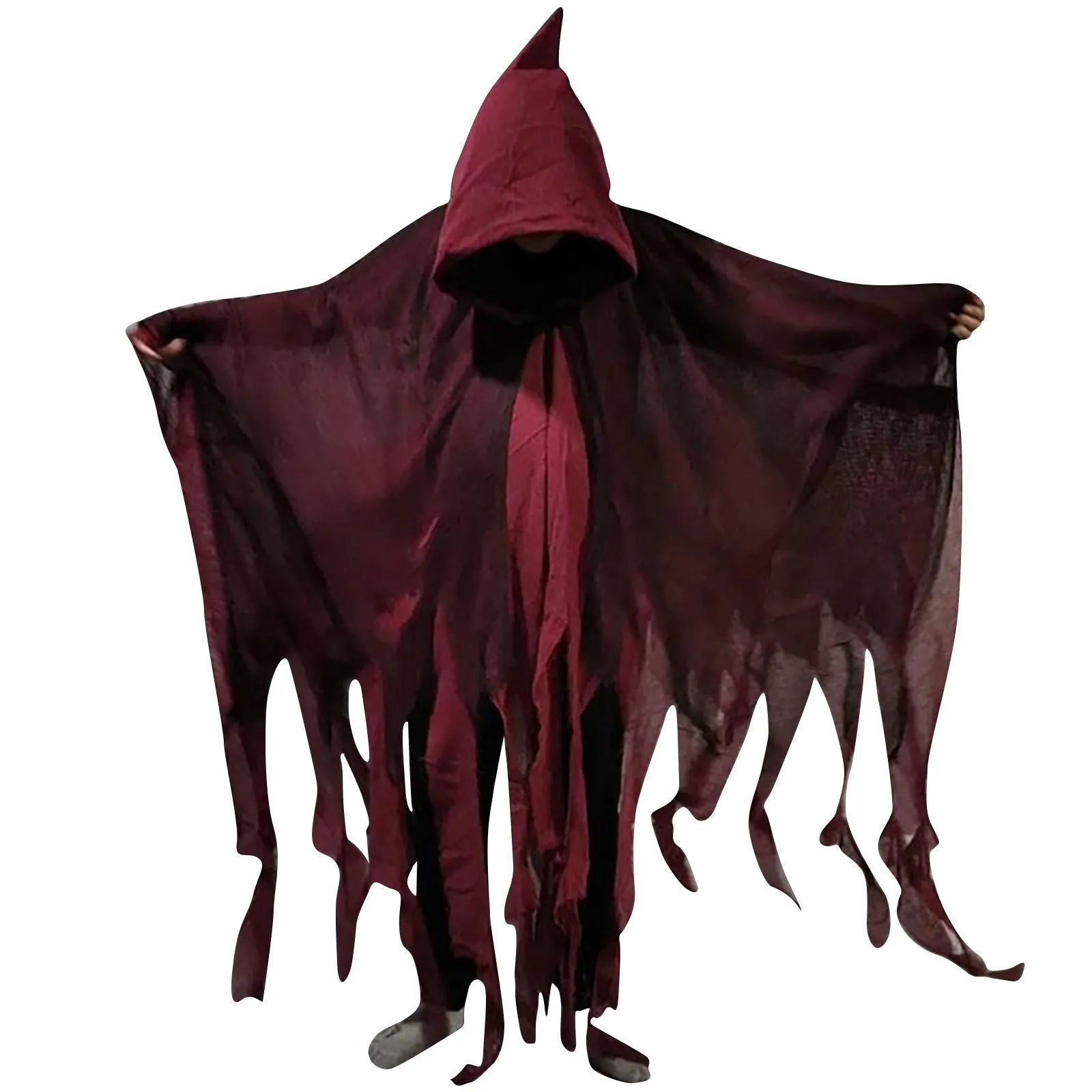 Halloween Ghost Costume Cosplay Adult Death Cloak Horror Zombie Tattered Hooded Capes Halloween Skull Skeleton Cosplay Costume