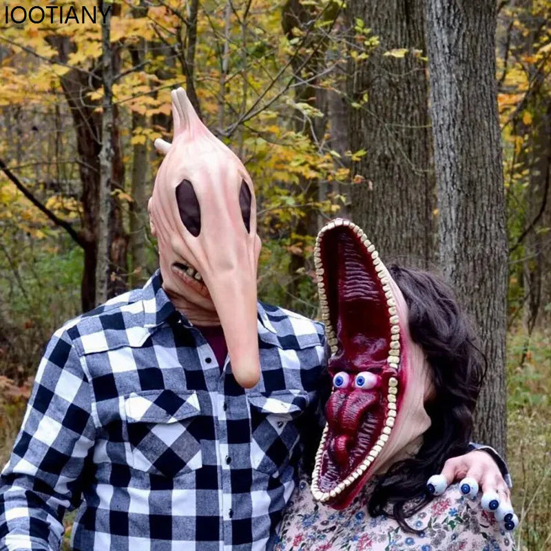 Halloween Movie Horror Mask Role Play Props Bird Beak Full Head Mask Couple Carnival Masquerade Dress Up Horror Mask Head Cover