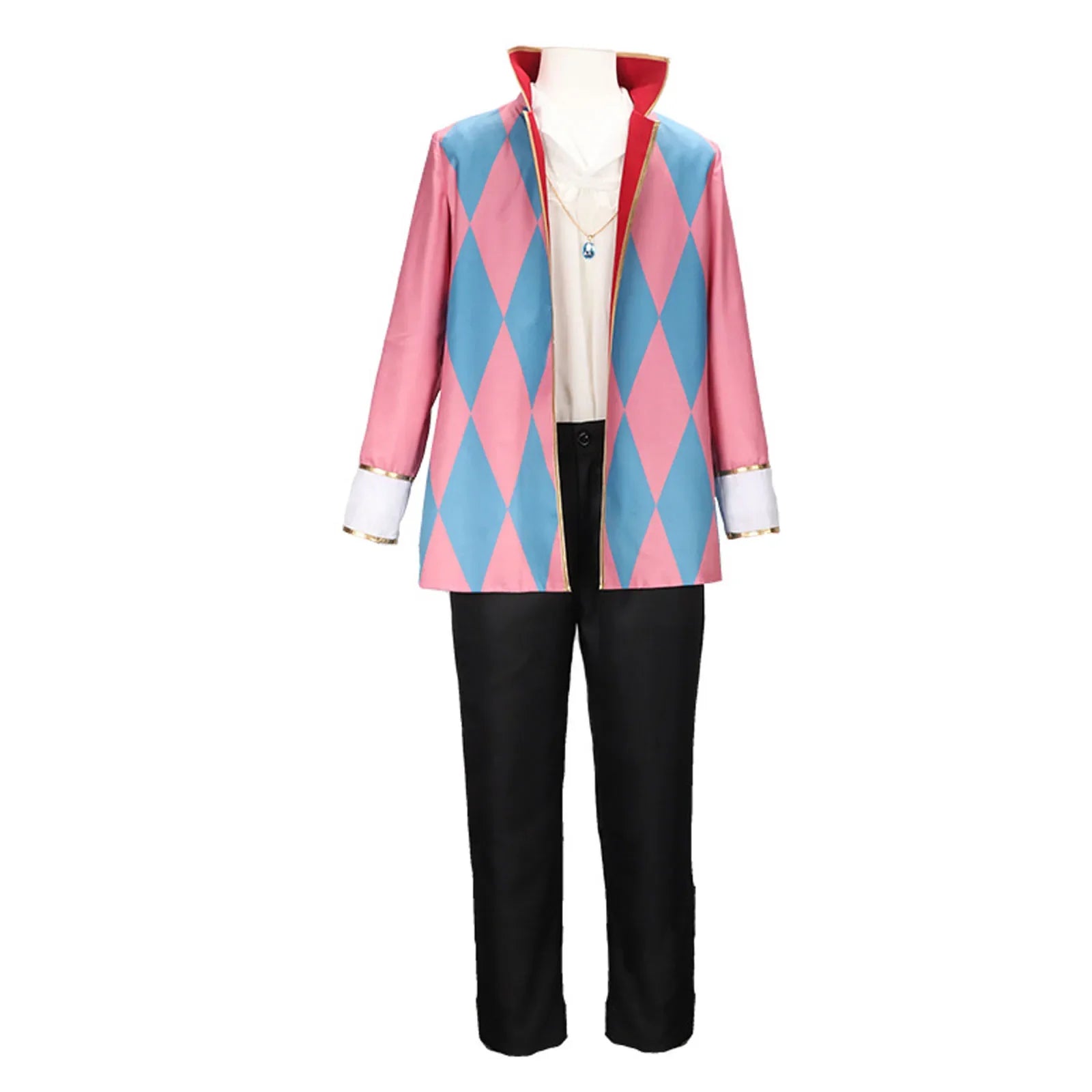 Halloween  Costume de Cosplay pour hommes, manteau de Cosplay Howl, chemise, pantalon avec collier