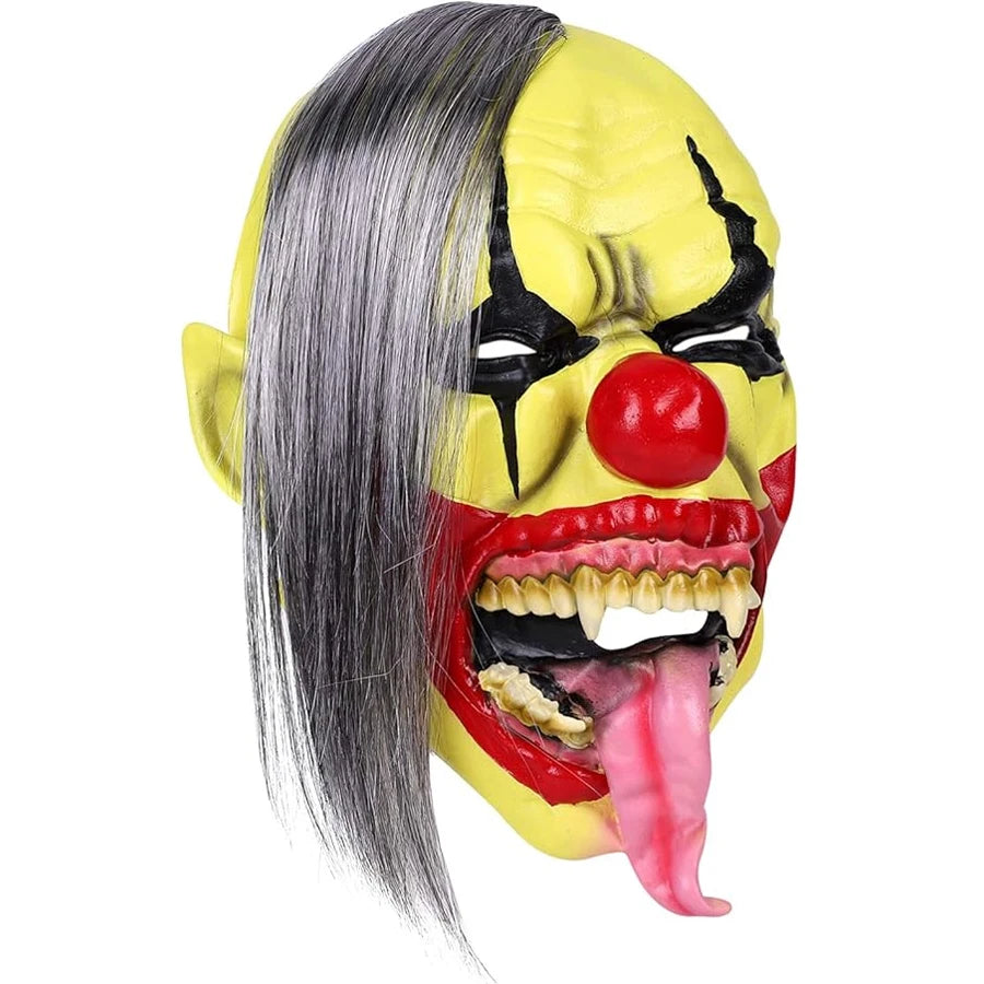 Halloween Mask -  Green Horror Clown Mask with Hair, Terrifying Halloween Costume Face Mask for Adults Party Disguise