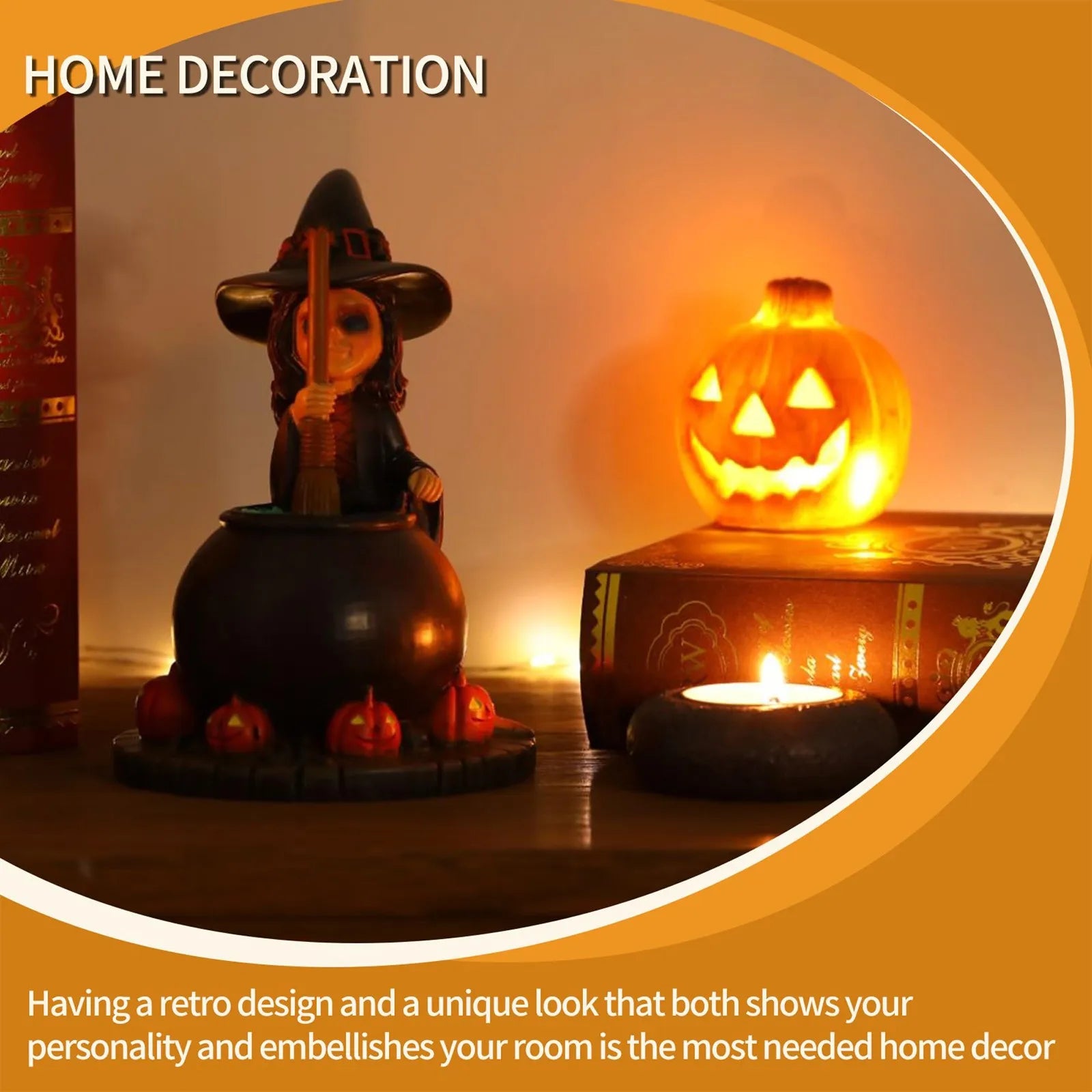 Halloween Witch Decoration, Resin Decoration, Home Desktop, Party, Witch Hat, Creative Halloween Home Tabletop Decoration
