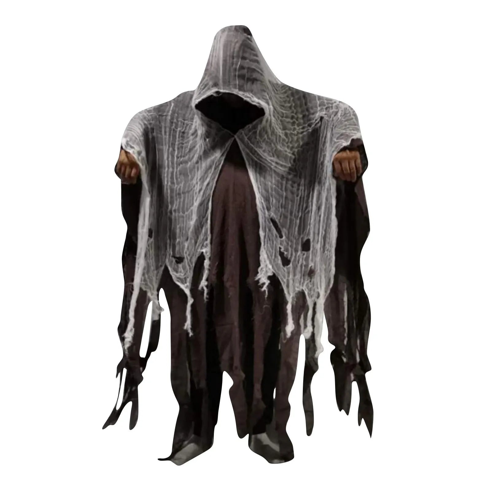 Halloween Ghost Costume Cosplay Adult Death Cloak Horror Zombie Tattered Hooded Capes Halloween Skull Skeleton Cosplay Costume