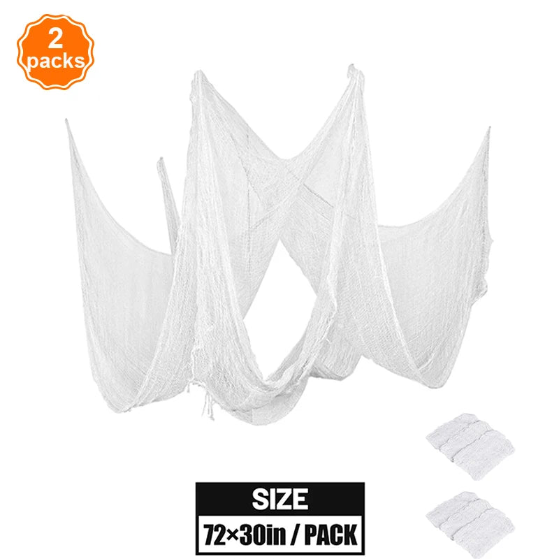 Halloween Decoration Black White Creepy Cloth Spooky Gauze Fabric Window Door Cover Scary Party Horror House Props Hallow Favors