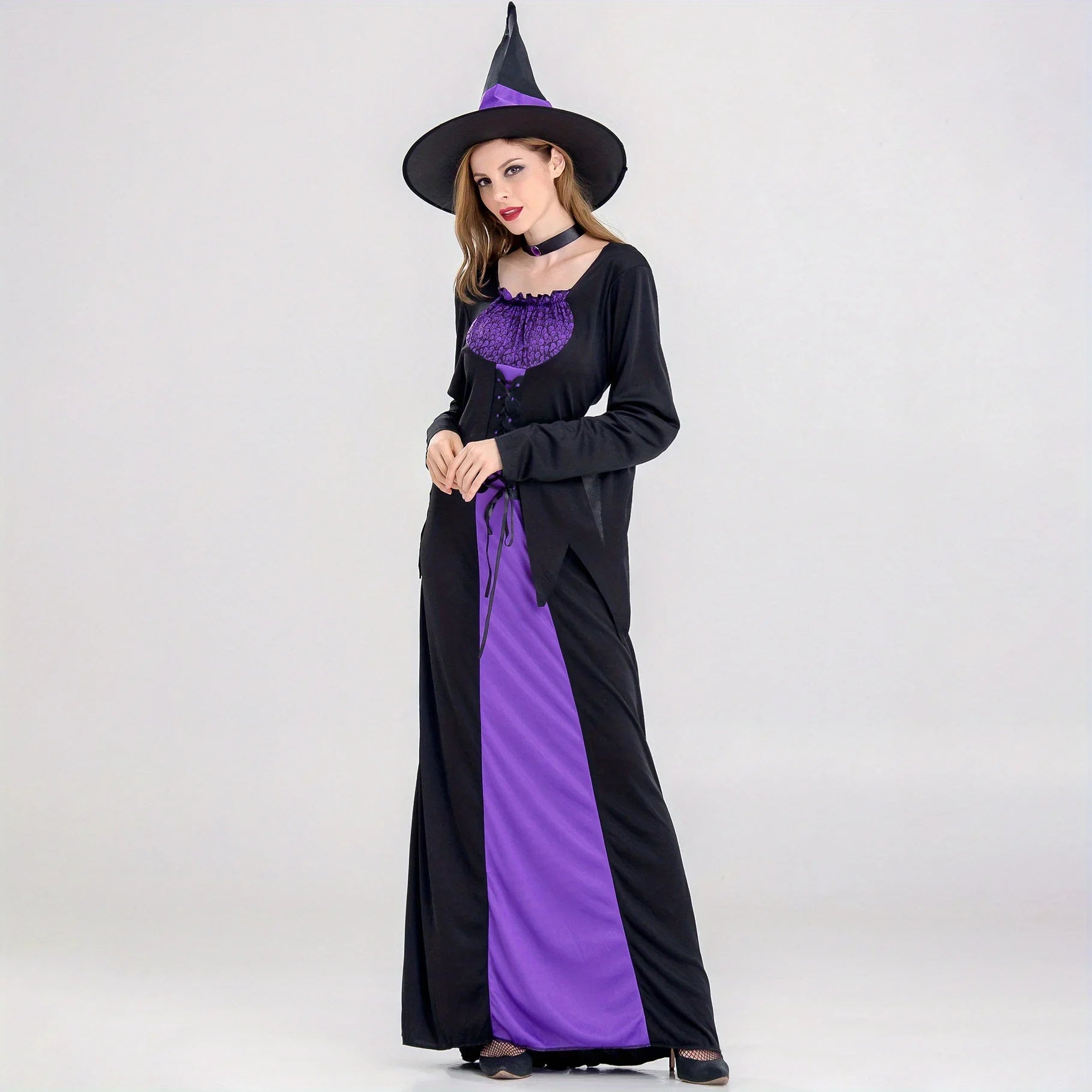 Halloween Gothic Witch Costumes Cosplay Outfits Masquerade Performance Uniforms