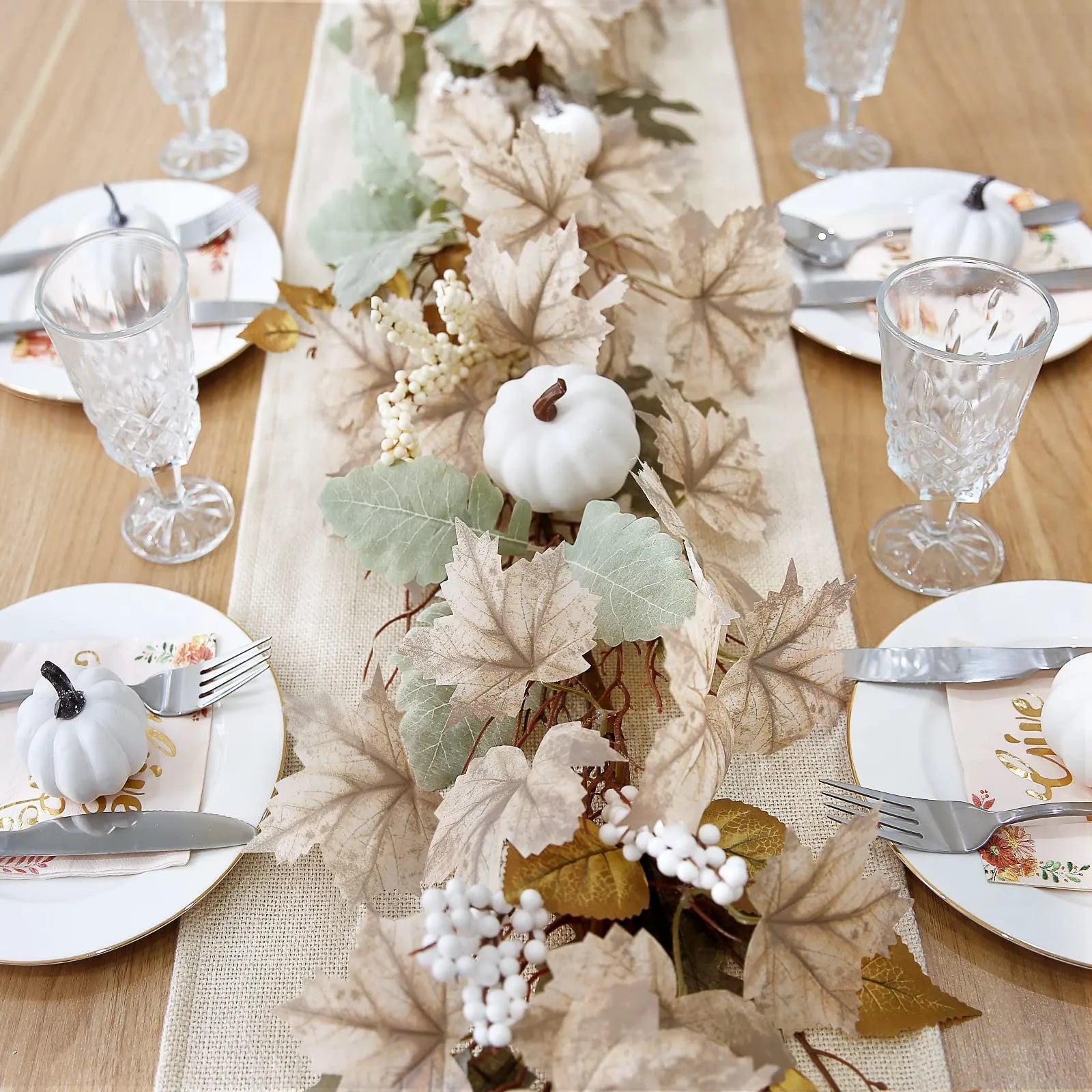 Thanksgiving Halloween Home Decorations Wreath Garland Autumn Maple Leaf Pumpkin Berry Home Party Atmosphere Setting