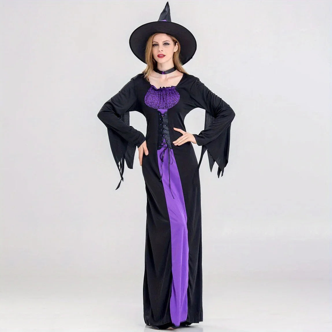 Halloween Gothic Witch Costumes Cosplay Outfits Masquerade Performance Uniforms