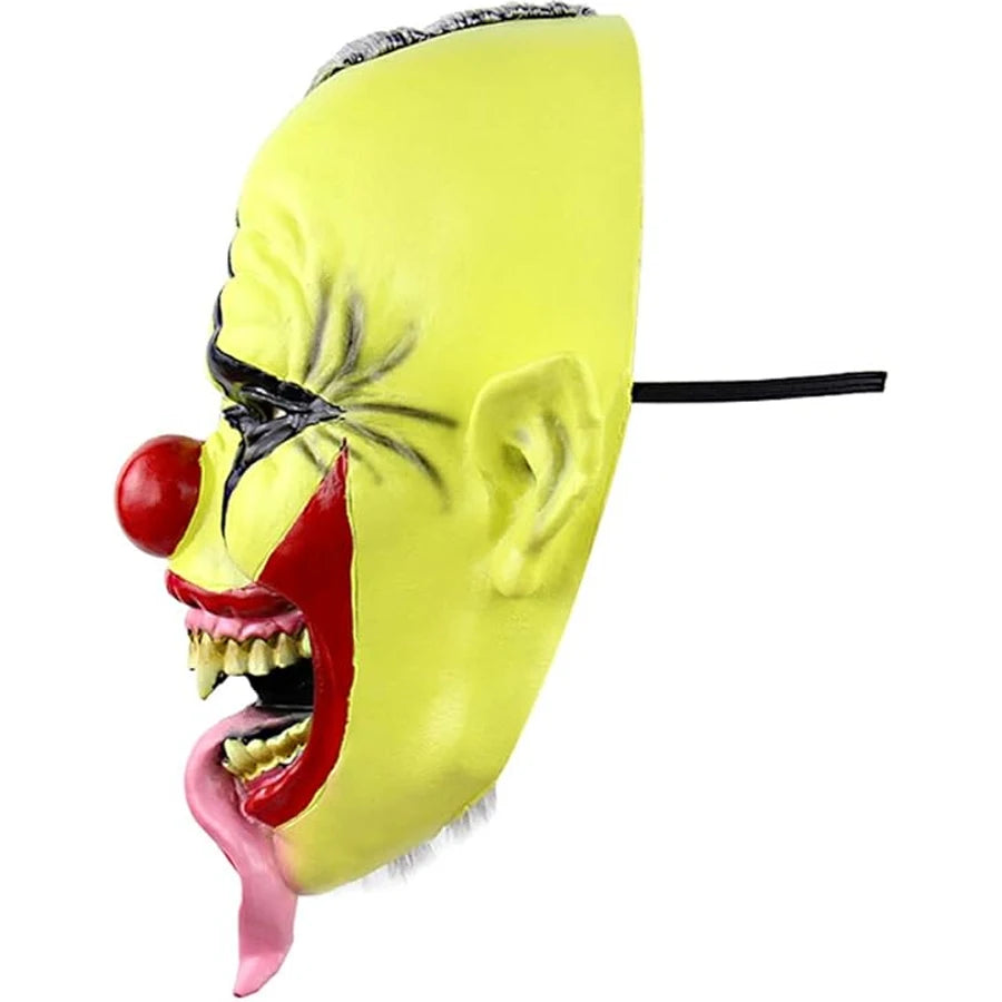 Halloween Mask -  Green Horror Clown Mask with Hair, Terrifying Halloween Costume Face Mask for Adults Party Disguise