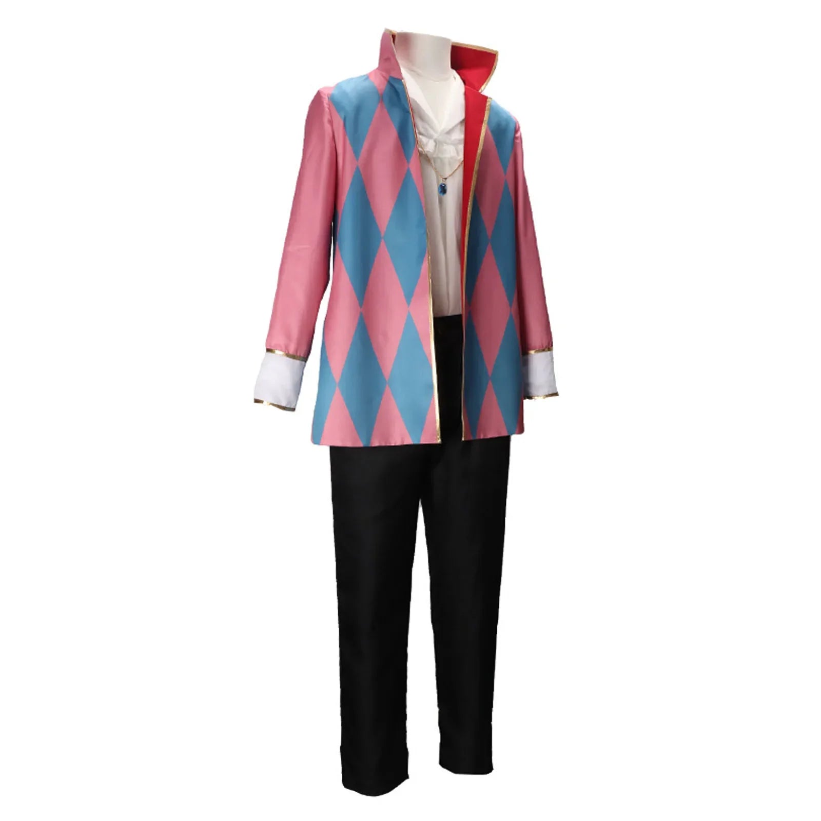 Halloween  Costume de Cosplay pour hommes, manteau de Cosplay Howl, chemise, pantalon avec collier